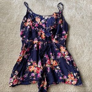 Blue floral romper
